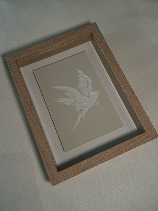 Hobby Lobby Other - NWT - HOBBY LOBBY Beige Deep Framed Print with White Bird Detail